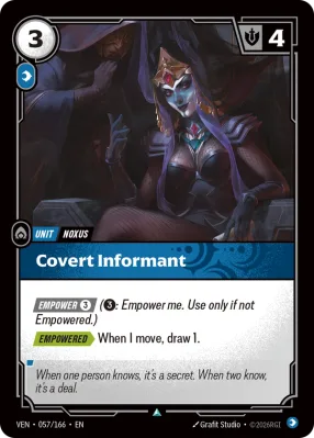 Covert Informant, Riftbound card VEN-057/166 from Vendetta