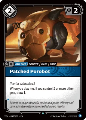 Patched Porobot, Riftbound card VEN-058/166 from Vendetta