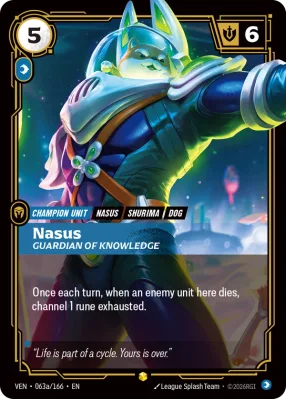 Nasus, Riftbound card VEN-063a/166 from Vendetta