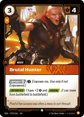 Brutal Hunter, Riftbound card VEN-070/166 from Vendetta