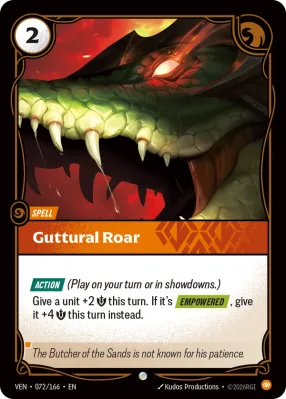 Guttural Roar, Riftbound card VEN-072/166 from Vendetta