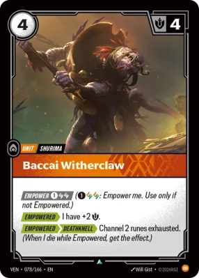Baccai Witherclaw, Riftbound card VEN-078/166 from Vendetta