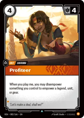 Profiteer, Riftbound card VEN-082/166 from Vendetta