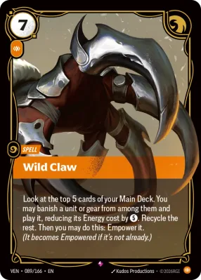 Wild Claw, Riftbound card VEN-089/166 from Vendetta