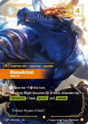 Renekton, Riftbound card VEN-092a/166 from Vendetta