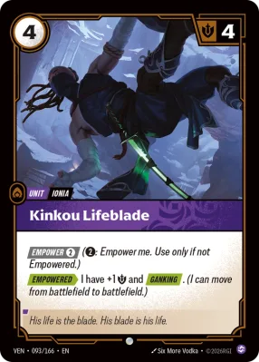 Kinkou Lifeblade, Riftbound card VEN-093/166 from Vendetta