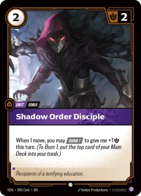 Shadow Order Disciple, Riftbound card VEN-095/166 from Vendetta