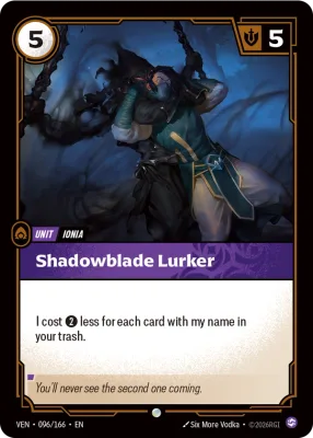 Shadowblade Lurker, Riftbound card VEN-096/166 from Vendetta