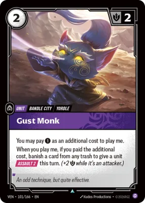 Gust Monk, Riftbound card VEN-101/166 from Vendetta