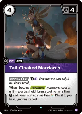 Tail-Cloaked Matriarch, Riftbound card VEN-104/166 from Vendetta