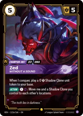 Zed, Riftbound card VEN-112a/166 from Vendetta