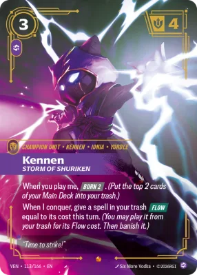 Kennen Riftbound card front (VEN-113/166)
