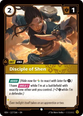 Disciple of Shen, Riftbound card VEN-117/166 from Vendetta
