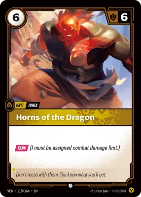 Horns of the Dragon, Riftbound card VEN-118/166 from Vendetta