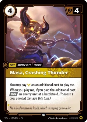 Masa, Crashing Thunder, Riftbound card VEN-120/166 from Vendetta