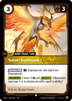 Solari Sunhawk, Riftbound card VEN-122/166 from Vendetta