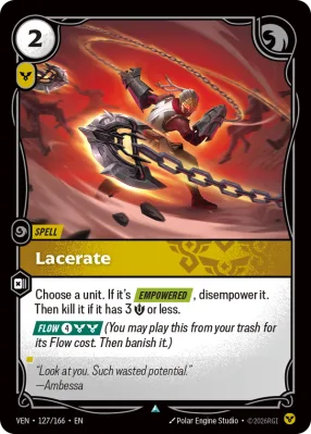 Lacerate, Riftbound card VEN-127/166 from Vendetta