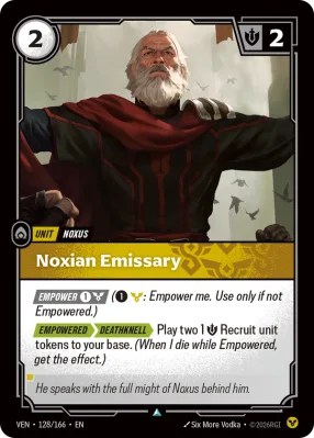 Noxian Emissary, Riftbound card VEN-128/166 from Vendetta