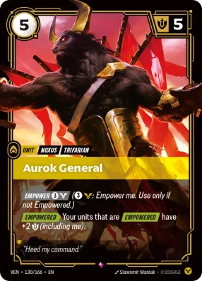Aurok General, Riftbound card VEN-130/166 from Vendetta