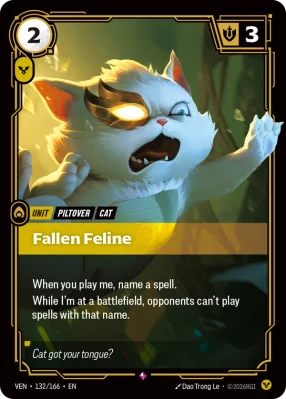 Fallen Feline, Riftbound card VEN-132/166 from Vendetta