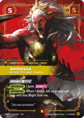 Ambessa, Riftbound card VEN-136a/166 from Vendetta