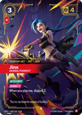 Jinx, Riftbound card VEN-168/166 from Vendetta