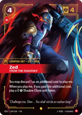 Zed, Riftbound card VEN-169/166 from Vendetta