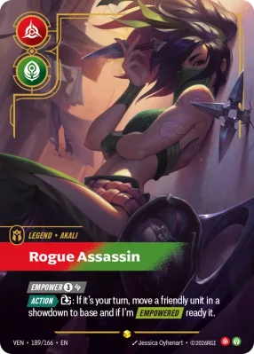 Rogue Assassin, Riftbound card VEN-189/166 from Vendetta