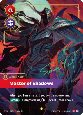 Master of Shadows, Riftbound card VEN-191*/166 from Vendetta