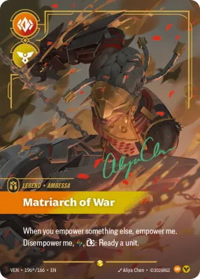 Matriarch of War, Riftbound card VEN-196*/166 from Vendetta