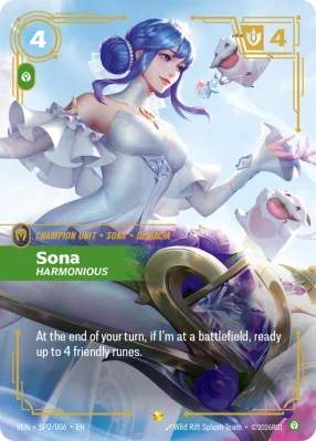 Sona, Riftbound card VEN-SP2/006 from Vendetta