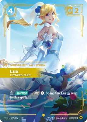 Lux, Riftbound card VEN-SP6/006 from Vendetta