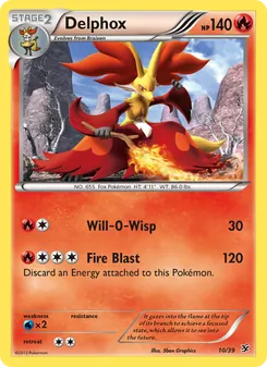 Delphox — Kalos Starter Set #10, 2013. Illustrated by 5ban Graphics.