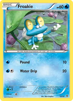 Froakie — Kalos Starter Set #12, 2013. Illustrated by 5ban Graphics.