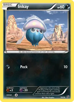 Inkay — Kalos Starter Set #18, 2013. Illustrated by 5ban Graphics.