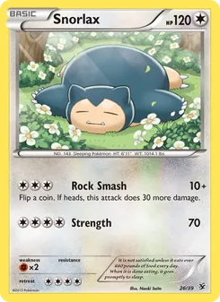 Snorlax — Kalos Starter Set #26, 2013. Illustrated by Naoki Saito.