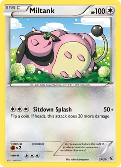 Miltank — Kalos Starter Set #27, 2013. Illustrated by Akira Komayama.