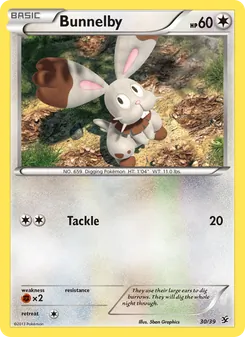 Bunnelby — Kalos Starter Set #30, 2013. Illustrated by 5ban Graphics.