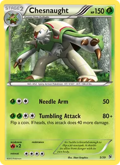 Chesnaught — Kalos Starter Set #5, 2013. Illustrated by 5ban Graphics.