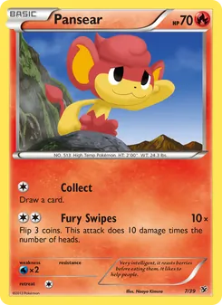 Pansear — Kalos Starter Set #7, 2013. Illustrated by Naoyo Kimura.