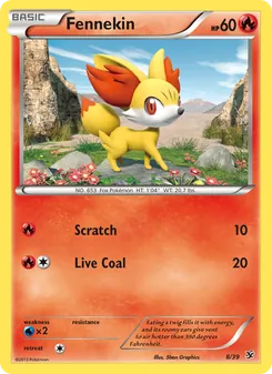 Fennekin — Kalos Starter Set #8, 2013. Illustrated by 5ban Graphics.