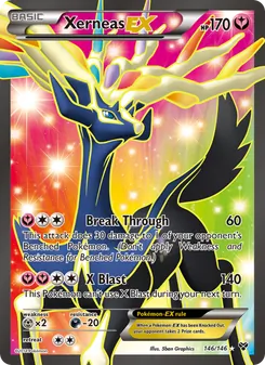 Xerneas EX — XY #146, 2014. Illustrated by 5ban Graphics.