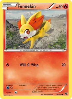 Fennekin — XY #24, 2014. Illustrated by 5ban Graphics.