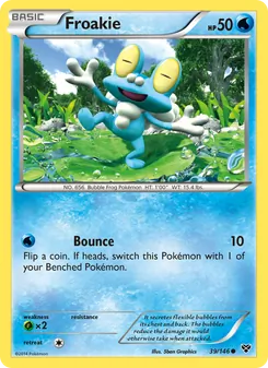 Froakie — XY #39, 2014. Illustrated by 5ban Graphics.