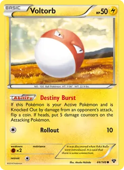 Voltorb — XY #44, 2014. Illustrated by Atsuko Nishida.