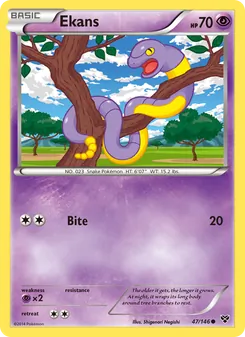 Ekans — XY #47, 2014. Illustrated by Shigenori Negishi.