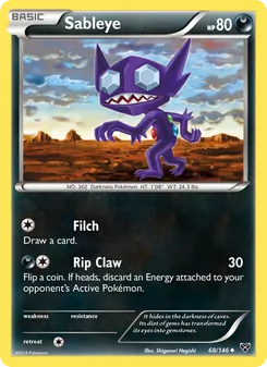 Sableye — XY #68, 2014. Illustrated by Shigenori Negishi.