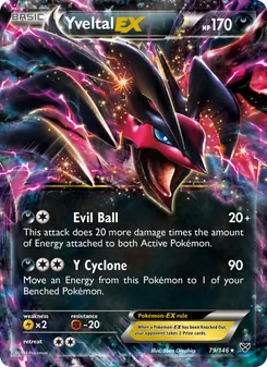 Yveltal EX — XY #79, 2014. Illustrated by 5ban Graphics.