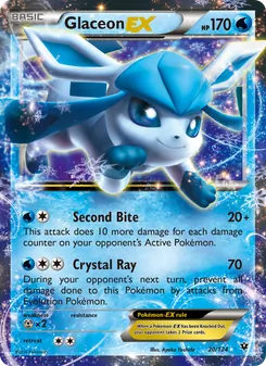 Glaceon EX — Fates Collide #20, 2016. Illustrated by Ayaka Yoshida.