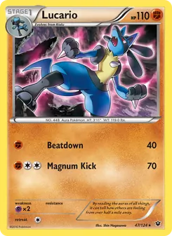 Lucario — Fates Collide #47, 2016. Illustrated by Shin Nagasawa.